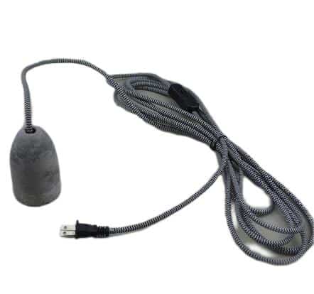 Colourful Fabric light bulb socket with cord