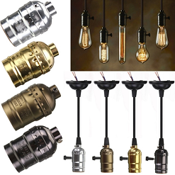 Golden Aluminum Antique vintage pendant brass light bulb socket