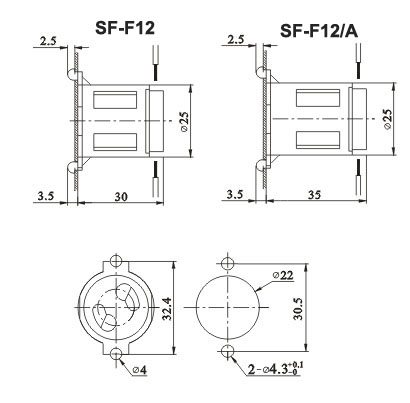 T8 Fluorescent Light Socket Starter holder Diagram