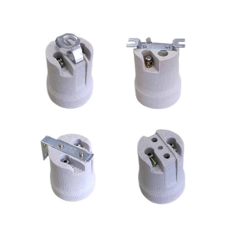 E27 F519 ceramic lamp holder socket with brackets