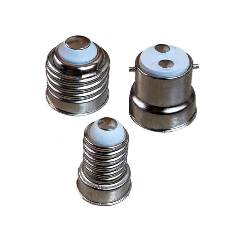 Screw solderless aluminium / copper / Iron Nickel Plated E27 / B22 / E14 / E26 Lamp caps China manufacturer
