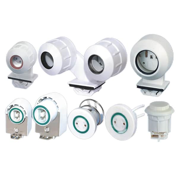 Waterproof T8 G13 Protected twin slots lamp insertion screw base with rotary