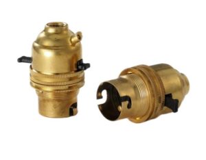 B22 brass bayonet light bulb sockets with Switch Golden